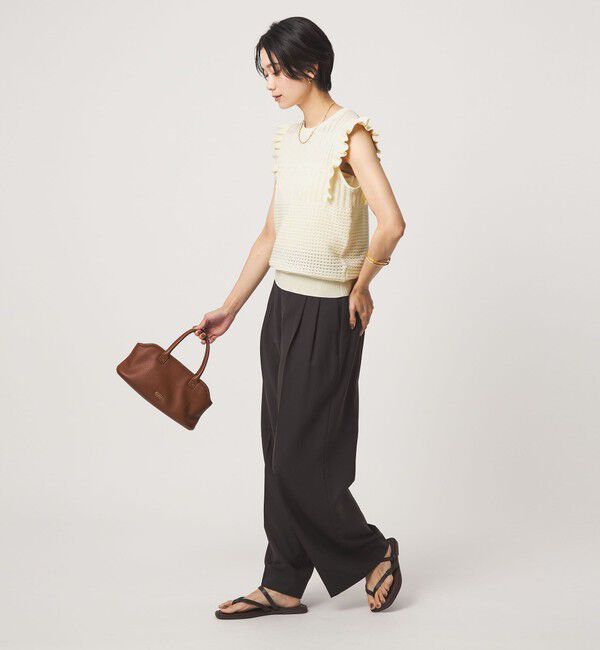 UNITED ARROWS green label relaxing「フリル ノースリーブ ニット」|ニット・セーター|