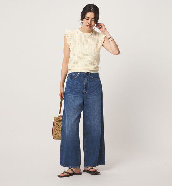 UNITED ARROWS green label relaxing「フリル ノースリーブ ニット」|ニット・セーター|