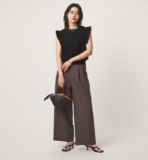 UNITED ARROWS green label relaxing「フリル ノースリーブ ニット」|ニット・セーター|