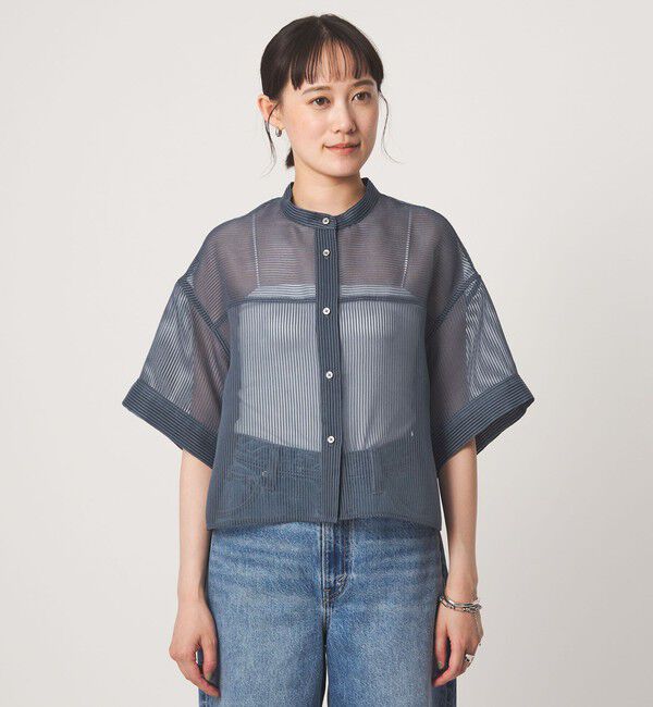 UNITED ARROWS green label relaxing「シアー コードレーン ショートスリーブ シャツ」|シャツ・ブラウス|