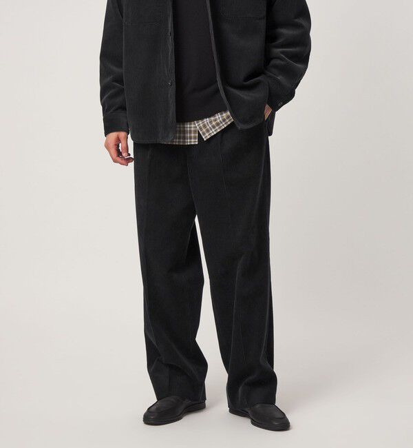 UNITED ARROWS green label relaxing「FINE BASIC スビン コーデュロイ スラックス W4」|チノ|DK.GRAY