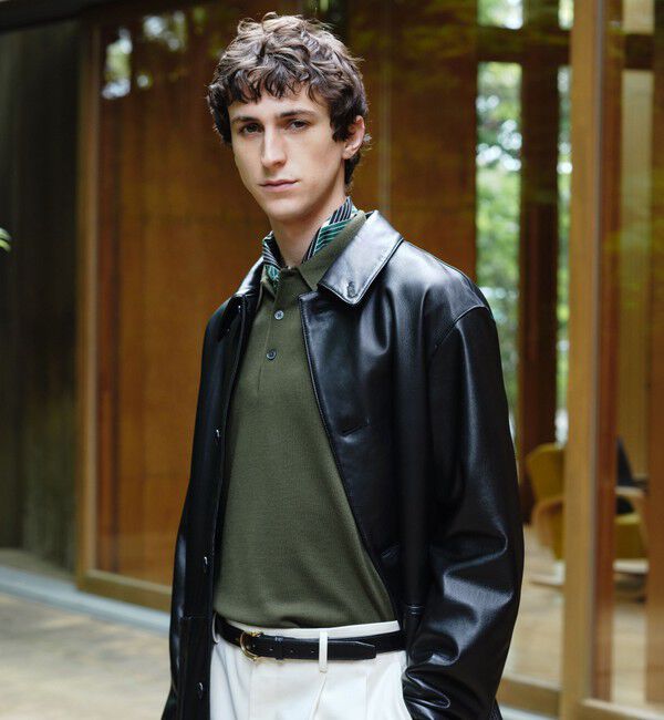 UNITED ARROWS green label relaxing「ラムレザー カバーオール」|その他|BLACK