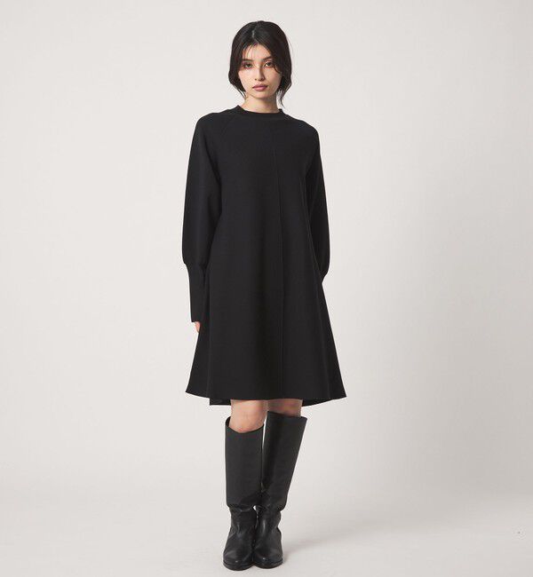 EMMEL REFINES「＜EMMEL REFINES＞EM Aライン ミニ ニット ワンピース」|ワンピース|BLACK