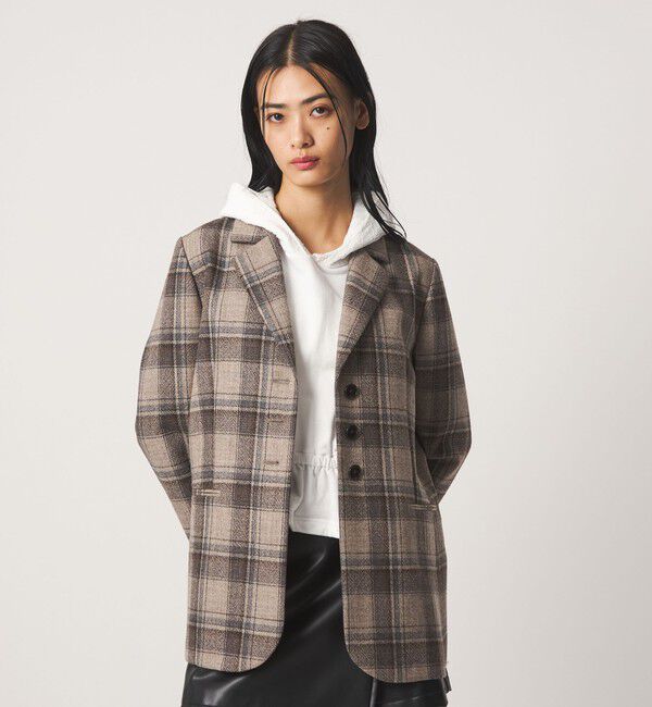 EMMEL REFINES「＜EMMEL REFINES＞EM ミックス ツイード チェック ジャケット」|テーラードジャケット|BEIGE