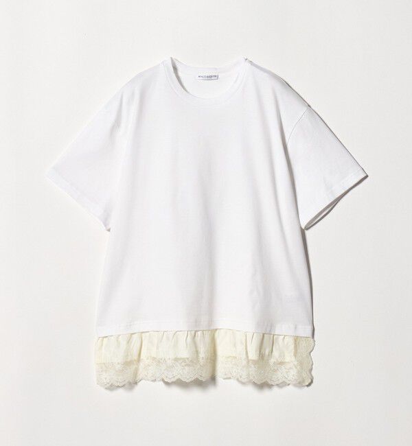 BEAUTY&YOUTH UNITED ARROWS「レースドッキング ショートスリーブ Tシャツ」|Tシャツ・カットソー|