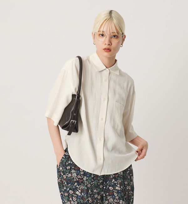 BEAUTY&YOUTH UNITED ARROWS「シアー バックタック ショートスリーブ シャツ 接触冷感」|シャツ・ブラウス|OFF WHITE