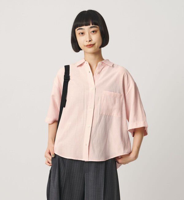 BEAUTY&YOUTH UNITED ARROWS「シアー バックタック ショートスリーブ シャツ 接触冷感」|シャツ・ブラウス|