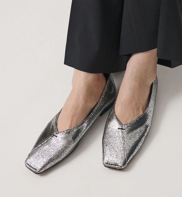 BEAUTY&YOUTH UNITED ARROWS「Vカット メタリックカラー フラットシューズ」|ローファー|