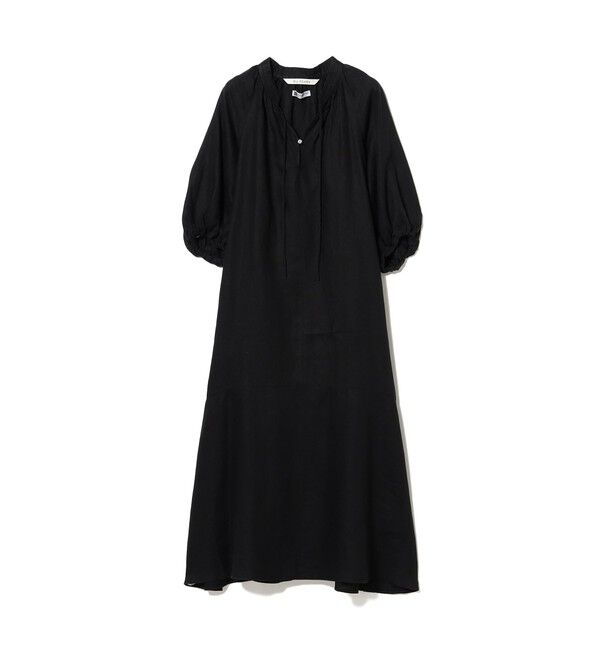 Ray BEAMS 「リネン バルーンスリーブ ワンピース 夏ワンピース 麻 リネン パフスリーブ 日除け 涼しい 大人カジュアル」|ワンピース|