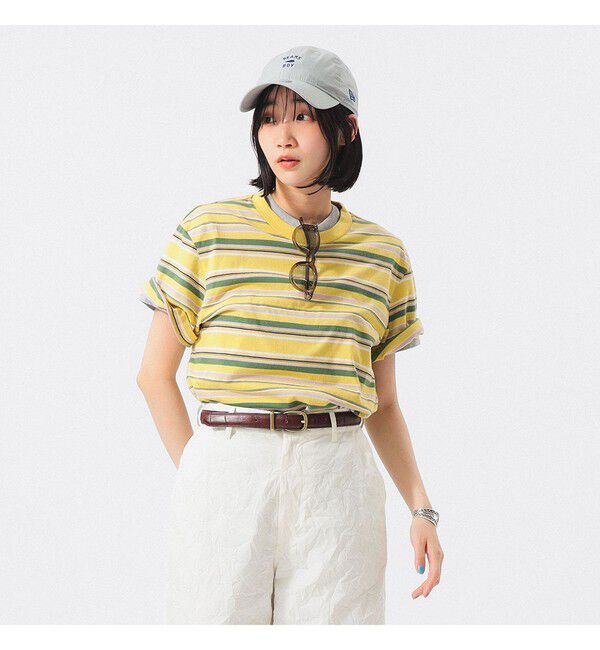 BEAMSBOY「エンブロイダリー マルチボーダー ショートスリーブ Tシャツ」|Tシャツ・カットソー|