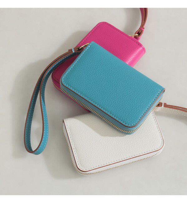 Demi-Luxe BEAMS 「【別注】L'arcobaleno / ストラップ ラウンド ジップ ウォレット」|財布|LIGHT BLUE / YELLOW