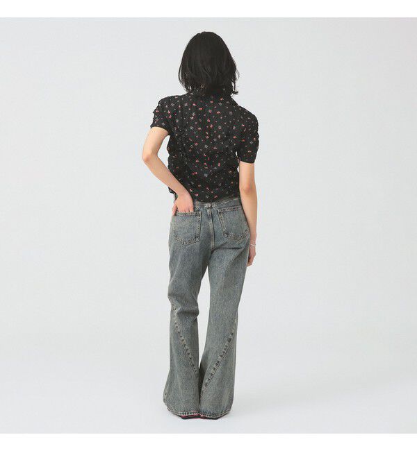 Ray BEAMS 「フラワー プリント シャーリング シャツ　　26SS  花柄 ショート丈 洗える イージーケア 夏 ブラウス」|シャツ・ブラウス|