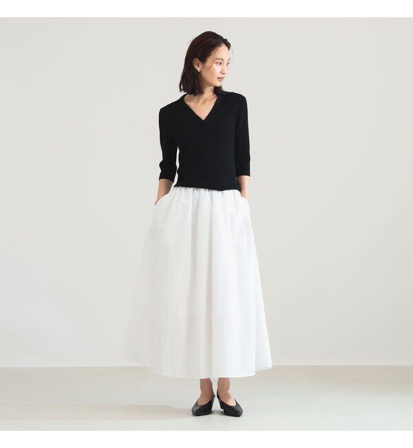 Demi-Luxe BEAMS 「コットン ナイロン タック ギャザー スカート」|スカート|