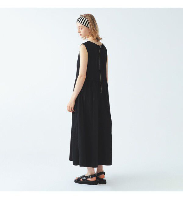 Ray BEAMS 「ギャザー キリカエ Vネック ノースリーブ ワンピース」|ワンピース|