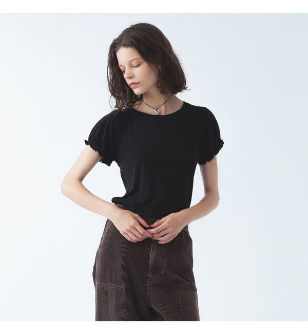Ray BEAMS 「ラグラン パフ スリーブ Tシャツ」|Tシャツ・カットソー|BLACK