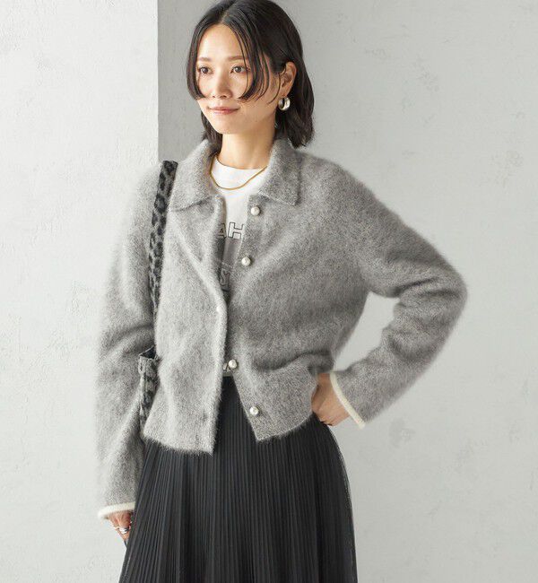 SHIPS for women「杢 フォックス カシミヤ ポロ ニット カーディガン」|カーディガン|