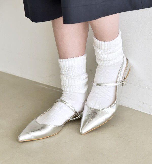 quaranciel「quaranciel: ポインテッド スリングバック フラット パンプス」|パンプス|