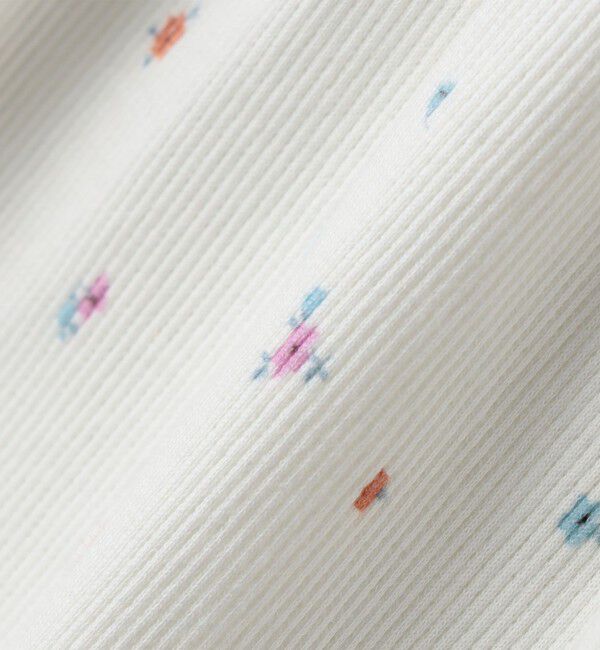 SHIPS KIDS「SHIPS KIDS:70～80cm /フラワー テキスタイル リブ ロンパース」|ロンパース|