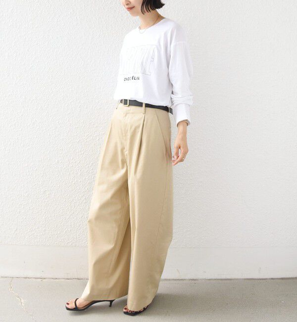 SHIPS for women「《予約》メルティ コットン ロゴ ロング スリーブ TEE」|Tシャツ・カットソー|