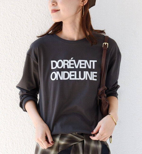 SHIPS for women「《予約》メルティ コットン ロゴ ロング スリーブ TEE」|Tシャツ・カットソー|