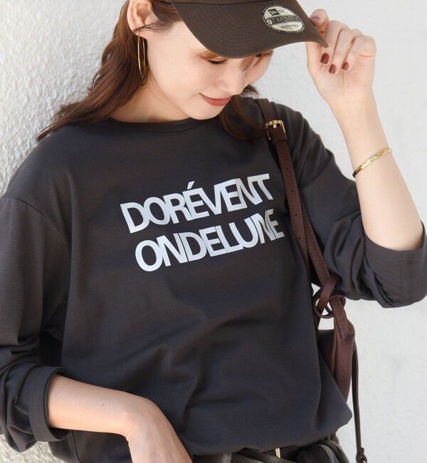 SHIPS for women「《予約》メルティ コットン ロゴ ロング スリーブ TEE」|Tシャツ・カットソー|
