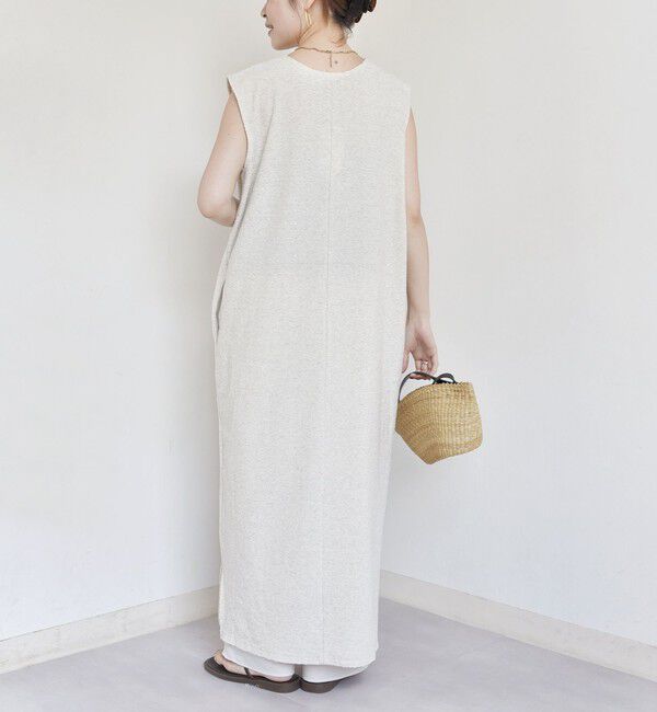 SHIPS for women「〈手洗い可能〉ランダム パイル レースアップ ワンピース」|ワンピース|