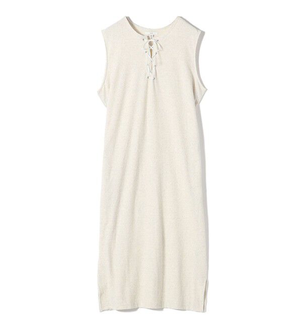 SHIPS for women「〈手洗い可能〉ランダム パイル レースアップ ワンピース」|ワンピース|