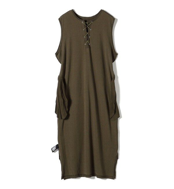 SHIPS for women「〈手洗い可能〉ランダム パイル レースアップ ワンピース」|ワンピース|
