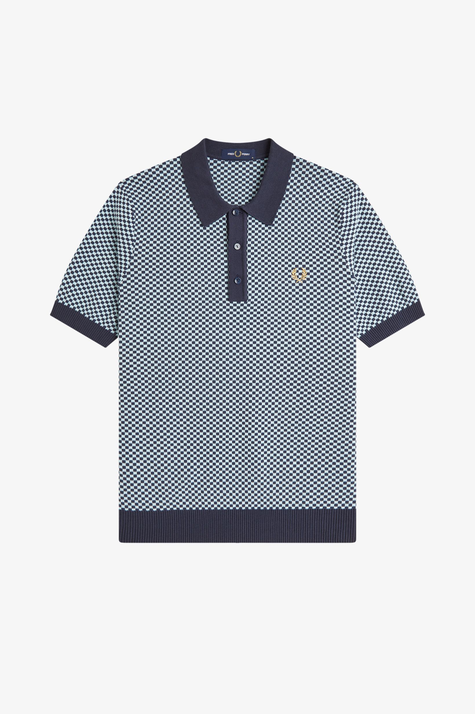 FRED PERRY 「Chequerboard Knitted Shirt／チェッカーボードニットポロシャツ」|ポロシャツ|