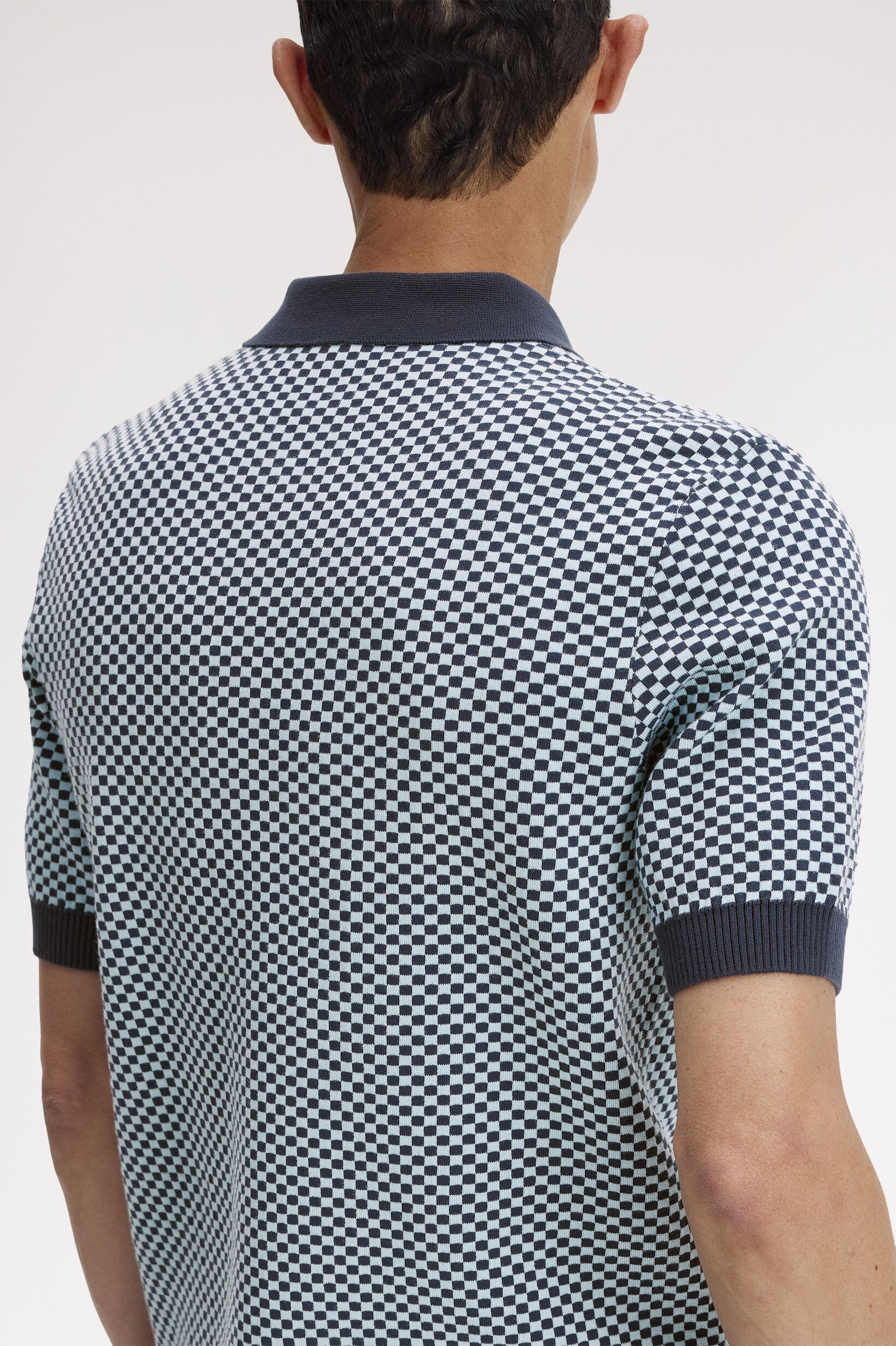 FRED PERRY 「Chequerboard Knitted Shirt／チェッカーボードニットポロシャツ」|ポロシャツ|