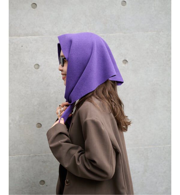OUTDOOR PRODUCTS Usual Things「≪予約≫コットンカシミヤMIXトライアングルストール」|バンダナ・スカーフ|パープル