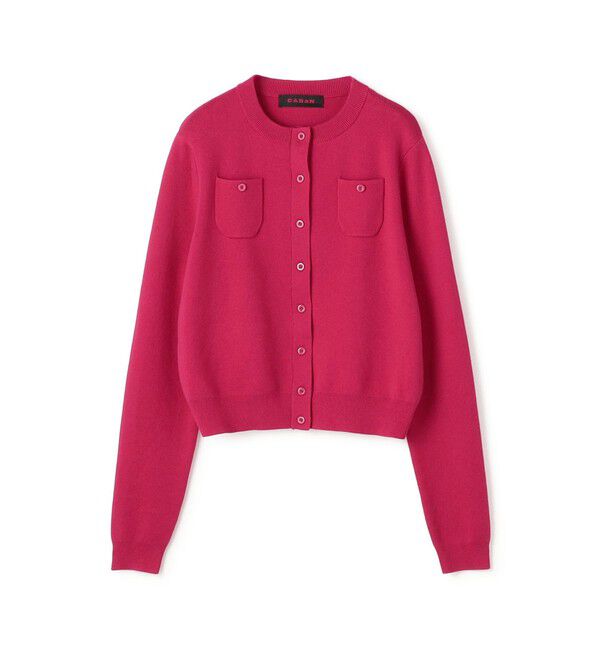 CABaN「コットンカシミヤ クルーネックカーディガン」|カーディガン|33 ローズ