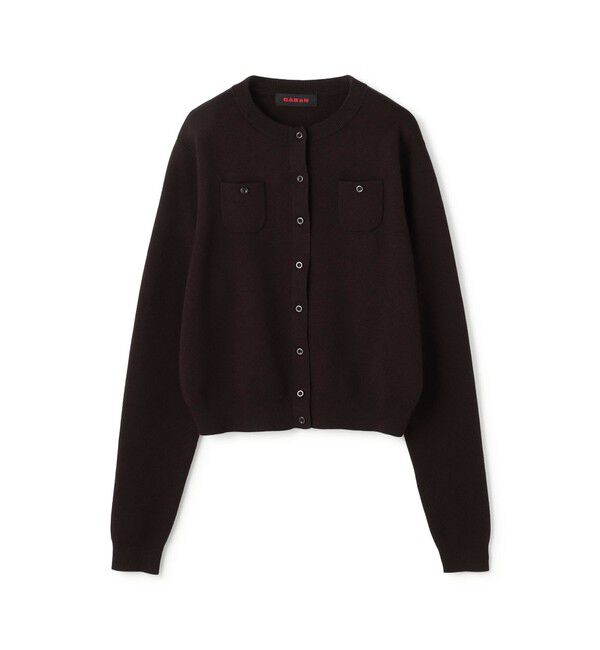 CABaN「コットンカシミヤ クルーネックカーディガン」|カーディガン|49 ダークブラウン