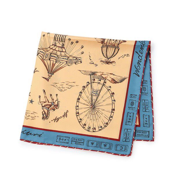 TOMORROWLAND GOODS「MANIPURI WANDERLAND シルクスカーフ」|バンダナ・スカーフ|42 ベージュ系