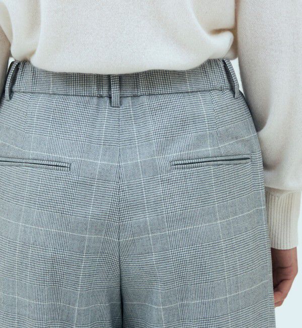 GALERIE VIE「【WEB先行予約】ライトフラノストレッチ タックストレートパンツ」|スラックス|
