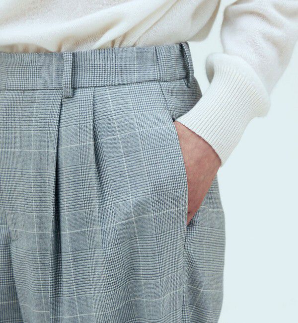 GALERIE VIE「【WEB先行予約】ライトフラノストレッチ タックストレートパンツ」|スラックス|