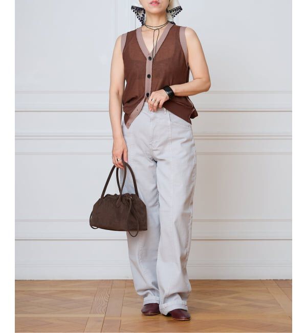 手洗い可》IENA LA BOUCLE シアーニットバイカラーベスト（IENA LA