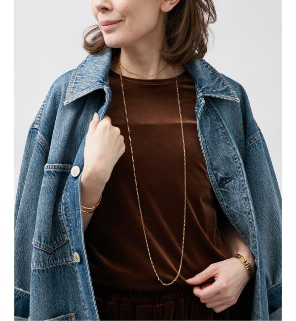 VERMEIL par iena「CHIBI JEWELS チビジュエルズ Long Long Chain Mini Rectangle chain」|ネックレス|ゴールド