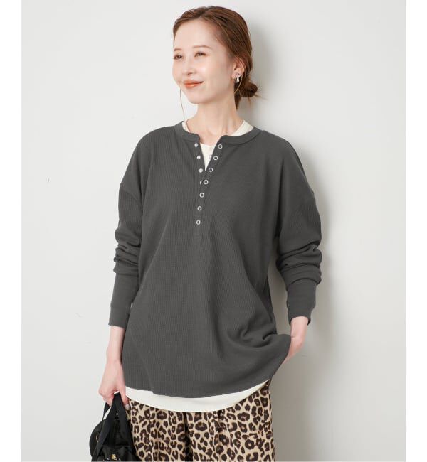SLOBE IENA「HANES/ヘインズ SLOBE別注 ヘンリーネックワッフル ロンTEE」|Tシャツ・カットソー|