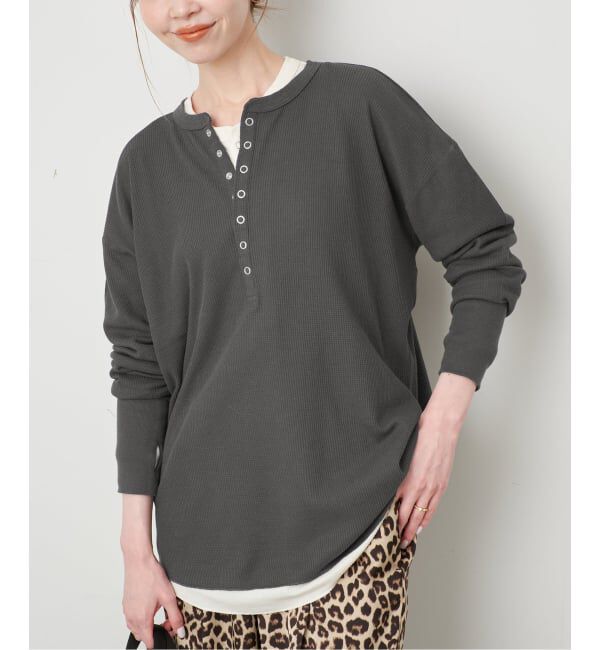 SLOBE IENA「HANES/ヘインズ SLOBE別注 ヘンリーネックワッフル ロンTEE」|Tシャツ・カットソー|