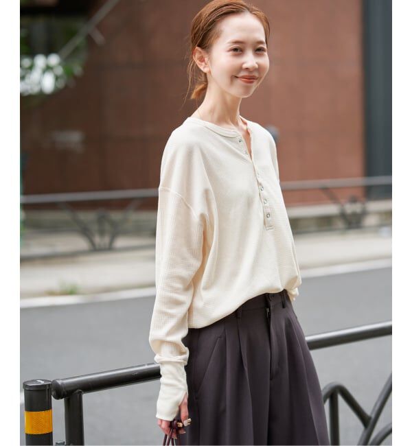 SLOBE IENA「HANES/ヘインズ SLOBE別注 ヘンリーネックワッフル ロンTEE」|Tシャツ・カットソー|