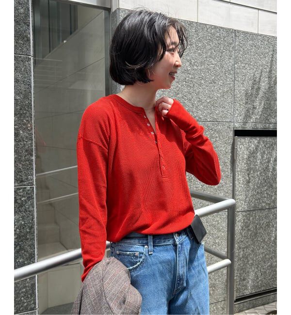 SLOBE IENA「HANES/ヘインズ SLOBE別注 ヘンリーネックワッフル ロンTEE」|Tシャツ・カットソー|