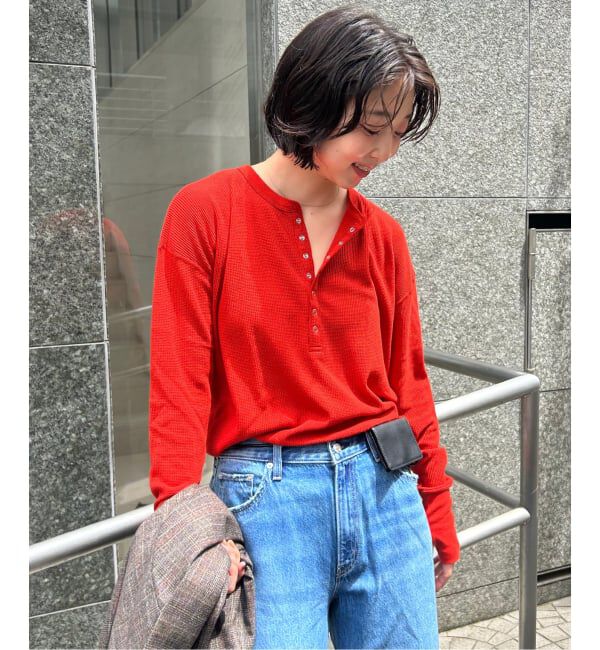 SLOBE IENA「HANES/ヘインズ SLOBE別注 ヘンリーネックワッフル ロンTEE」|Tシャツ・カットソー|