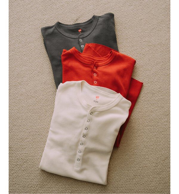 SLOBE IENA「HANES/ヘインズ SLOBE別注 ヘンリーネックワッフル ロンTEE」|Tシャツ・カットソー|