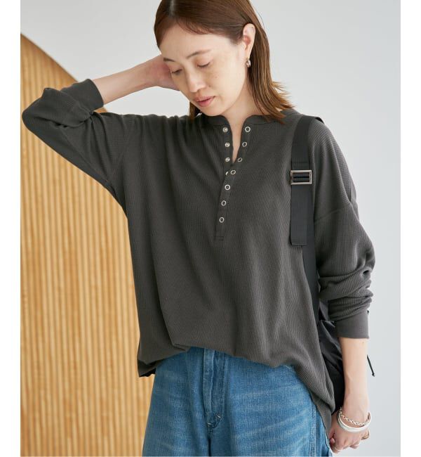 SLOBE IENA「HANES/ヘインズ SLOBE別注 ヘンリーネックワッフル ロンTEE」|Tシャツ・カットソー|