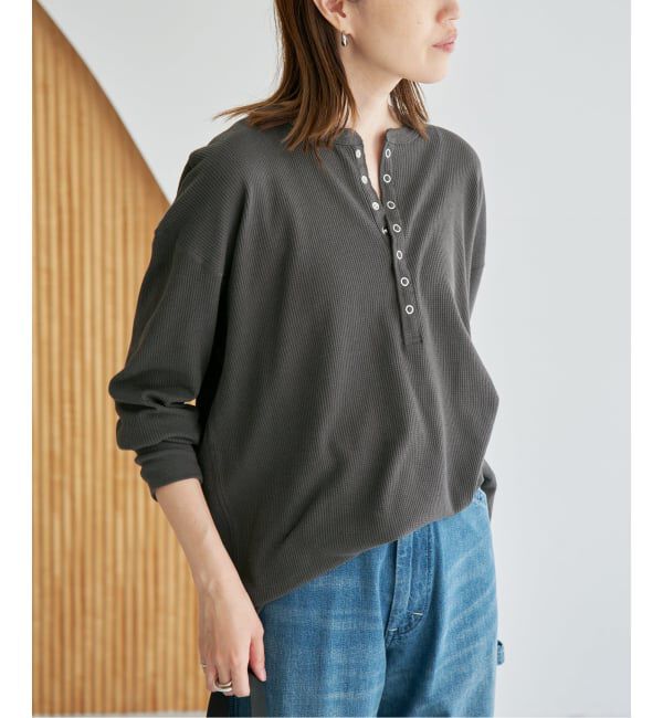 SLOBE IENA「HANES/ヘインズ SLOBE別注 ヘンリーネックワッフル ロンTEE」|Tシャツ・カットソー|
