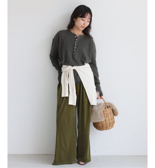 SLOBE IENA「HANES/ヘインズ SLOBE別注 ヘンリーネックワッフル ロンTEE」|Tシャツ・カットソー|