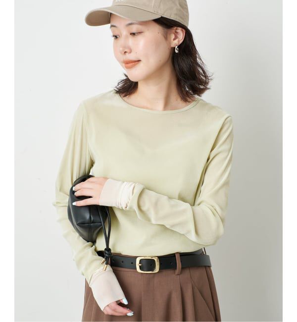 SLOBE IENA「《予約》フロッキーベロアレイヤードデザインロンTEE」|Tシャツ・カットソー|