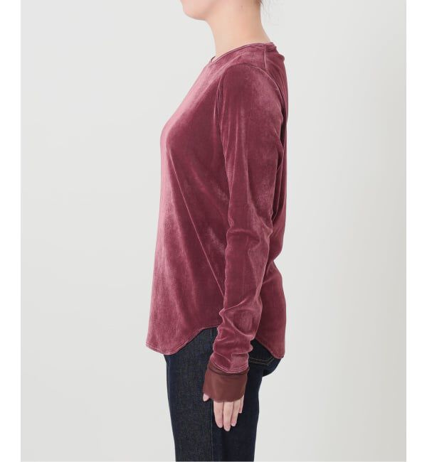 SLOBE IENA「《予約》フロッキーベロアレイヤードデザインロンTEE」|Tシャツ・カットソー|