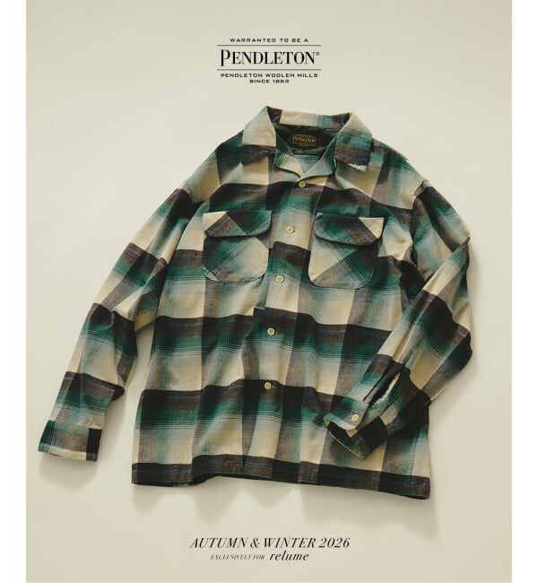 JOURNAL STANDARD relume「《予約》PENDLETON / ペンドルトン 別注 コットン シャギー オープンカラーシャツ」|シャツ・ブラウス|ホワイト B